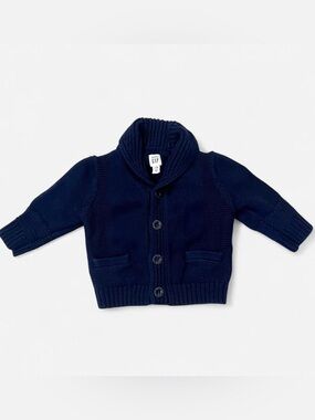 BabyGap Navy Knit Shawl Collar Cardigan